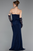 Abendkleid Lang Spitze Marineblau ABU6089