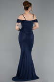 Abendkleid Lang Spitze Marineblau ABU6085