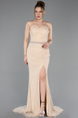 Standesamtkleid Lang Spitze Beige ABU6060