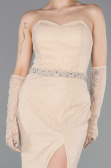 Standesamtkleid Lang Spitze Beige ABU6060