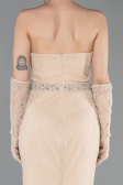 Standesamtkleid Lang Spitze Beige ABU6060