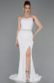 Standesamtkleid Lang Spitze Weiß ABU6060