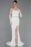 Standesamtkleid Lang Spitze Weiß ABU6060