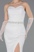 Standesamtkleid Lang Spitze Weiß ABU6060