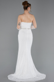 Standesamtkleid Lang Spitze Weiß ABU6060