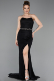 Standesamtkleid Lang Spitze Schwarz ABU6060