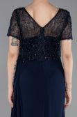 Abendkleid Lang Spitze Marineblau ABU6100