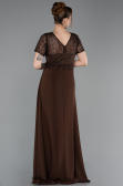 Abendkleid Lang Spitze Braun ABU6100