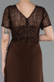 Abendkleid Lang Spitze Braun ABU6100
