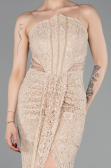 Abschlusskleid Lang Spitze Beige ABU6077