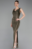 Abschlusskleid Lang Khaki ABU6105