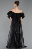 Abendkleid Lang Schuppig Schwarz ABU6099