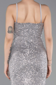Abschlusskleid Lang Silber ABU6106