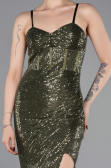 Abschlusskleid Lang Khaki ABU6106