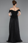 Abendkleid Lang Schwarz-Silber ABU6107