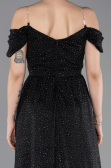 Abendkleid Lang Schwarz-Silber ABU6107