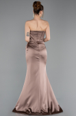Abendkleid im Meerjungfrau-Stil Lang Satin Cappuccino ABU6109