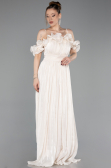 Abschlusskleid Lang Chiffon Beige ABU6110