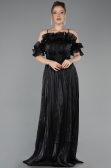 Abschlusskleid Lang Chiffon Schwarz ABU6110