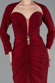 Abendkleid in Übergröße Lang Weinrot ABU6097