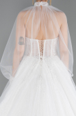 Hochzeitskleider Lang Spitze Weiß ABG193