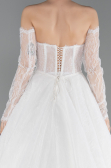 Hochzeitskleider Lang Spitze Weiß ABG195