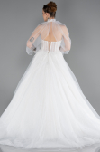 Hochzeitskleider Lang Spitze Weiß ABG193