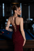 Abschlusskleid Lang Weinrot ABU6115