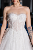Hochzeitskleider Lang Spitze Weiß ABG193