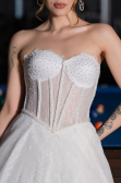 Hochzeitskleider Lang Spitze Weiß ABG195