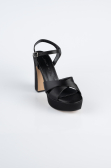 Plateauschuhe Satin Schwarz ABS2104
