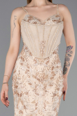 Designer Abendkleid Lang Gold ABU6116