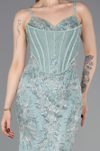 Designer Abendkleid Lang Minzgrün ABU6116