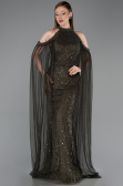 Standesamtkleid Lang Perlenbesetzt Khaki ABU6117