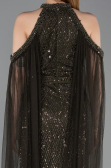 Standesamtkleid Lang Perlenbesetzt Khaki ABU6117