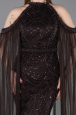 Standesamtkleid Lang Perlenbesetzt Braun ABU6117