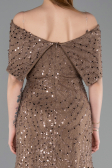 Abschlusskleid Lang Spitze Braun ABU6119