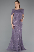 Abschlusskleid Lang Spitze Lila ABU6119