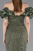 Khaki Abendkleid İm Meerjungfrau-Stil Lang ABU4509