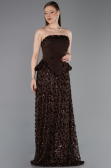 Abendkleid Lang Schuppig Braun ABU6124