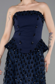 Abendkleid Lang Schuppig Marineblau ABU6124