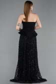 Abendkleid Lang Schuppig Schwarz ABU6124