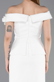 Abendkleid Midi Weiß ABK2615