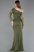 Khaki Standesamtkleid Spitze Lang ABU5618