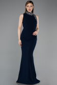 Abendkleid im Meerjungfrau-Stil Lang Marineblau ABU6128