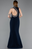 Abendkleid im Meerjungfrau-Stil Lang Marineblau ABU6128