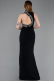 Abendkleid im Meerjungfrau-Stil Lang Schwarz ABU6128