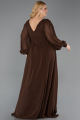Braun Kleider İn Großen Größen Chiffon Lang ABU1988