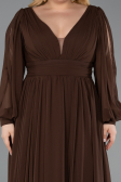 Braun Kleider İn Großen Größen Chiffon Lang ABU1988