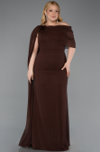 Braun Abendgarderobe İn Großen Größen Chiffon Lang ABU5419